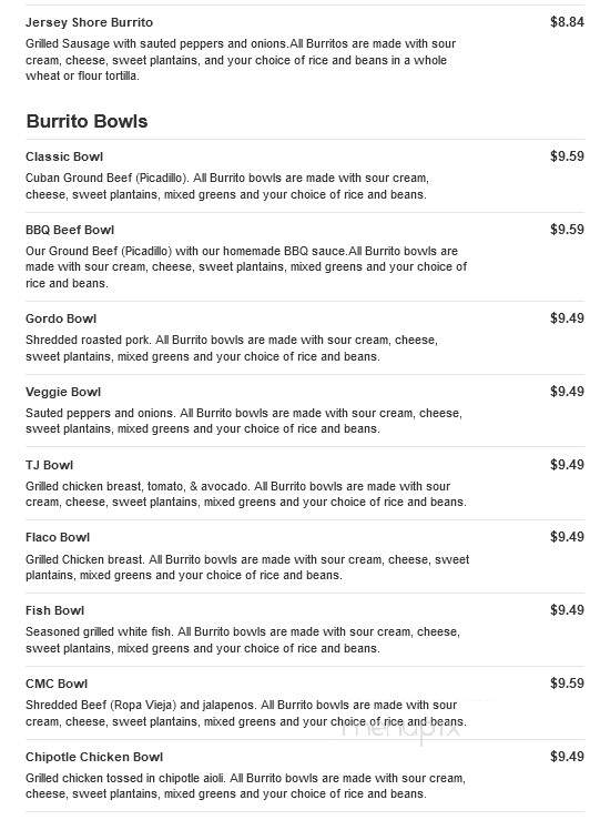 Cuban Eddie's - River Vale, NJ menu_pic