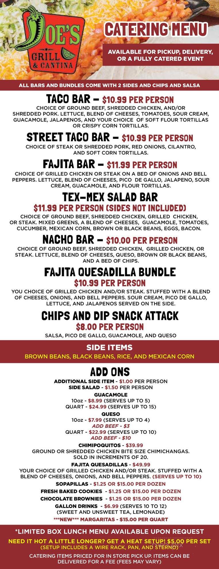 Joe's Grill and Cantina - Fort Smith, AR menu_pic