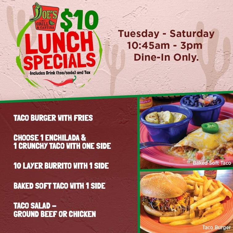 Joe's Grill and Cantina - Fort Smith, AR menu_pic