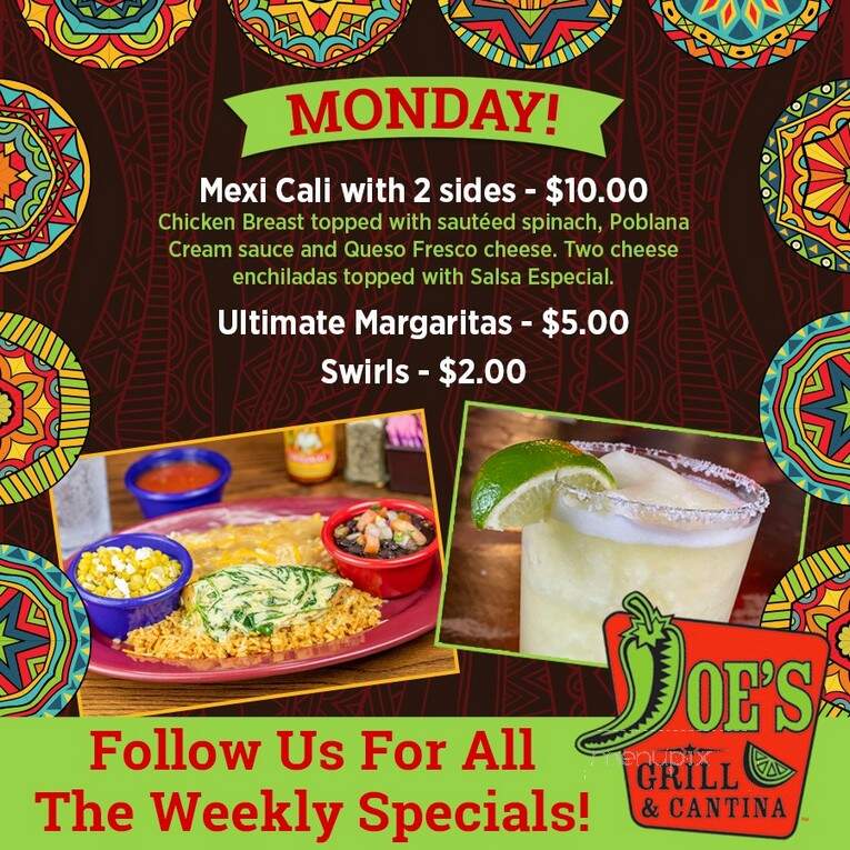 Joe's Grill and Cantina - Fort Smith, AR menu_pic
