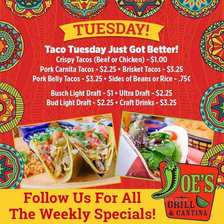 Joe's Grill and Cantina - Fort Smith, AR menu_pic