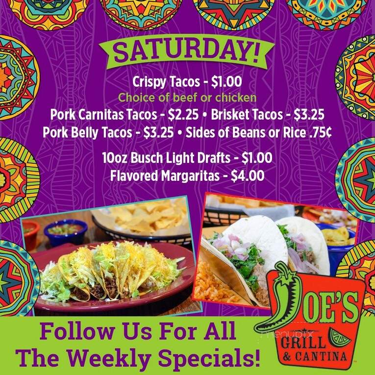 Joe's Grill and Cantina - Fort Smith, AR menu_pic