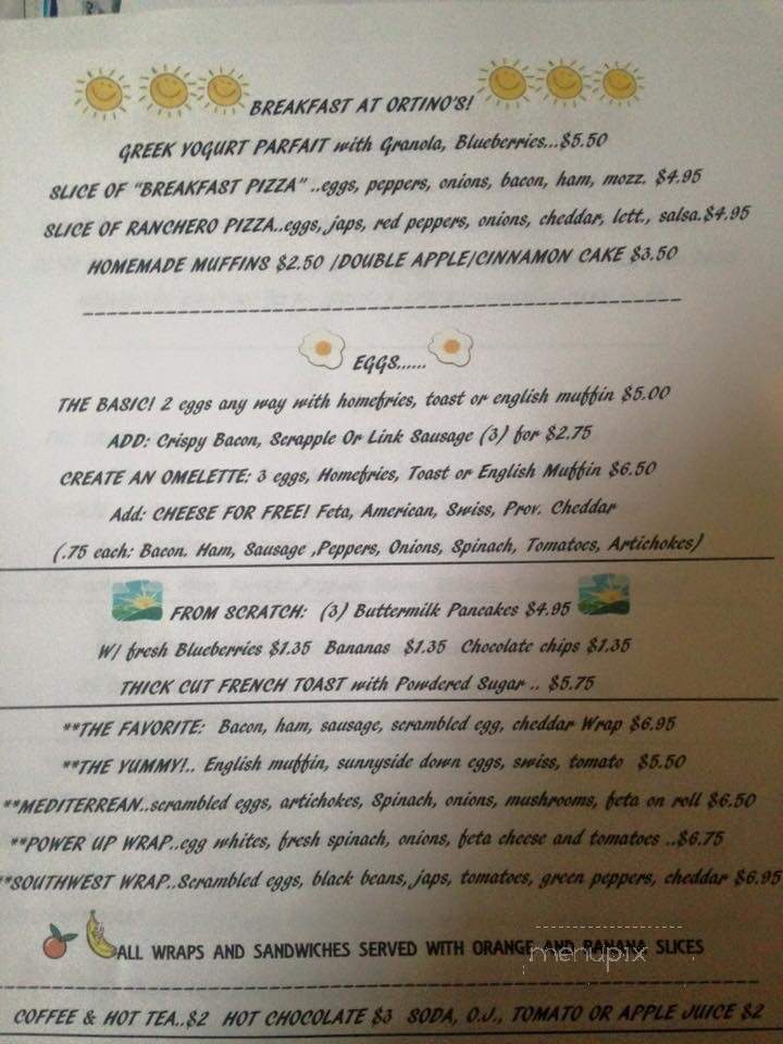 Ortino's Northside - Schwenksville, PA menu_pic