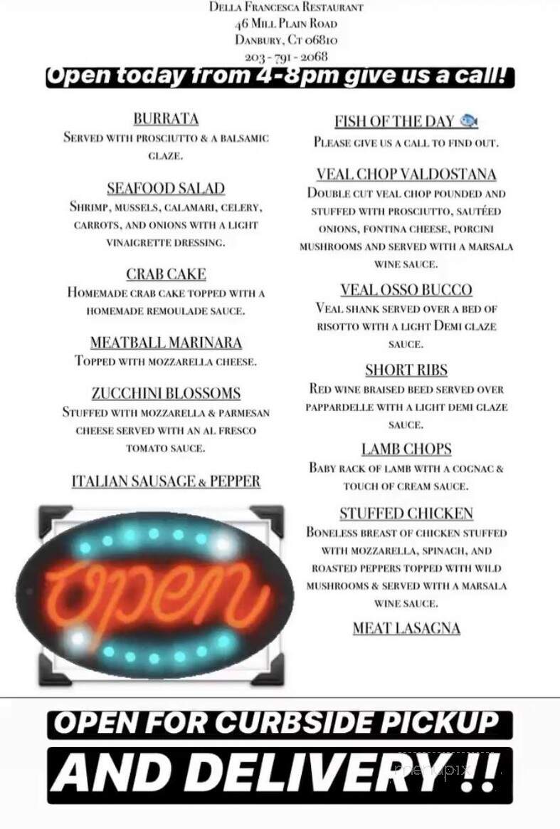 Della Francesca - Danbury, CT menu_pic