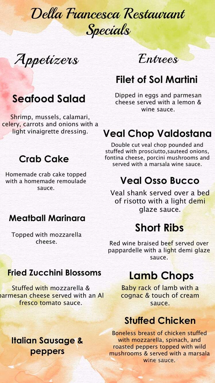 Della Francesca - Danbury, CT menu_pic
