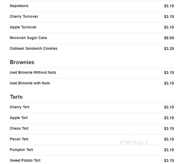 Dewey's Bakery - Winston Salem, NC menu_pic