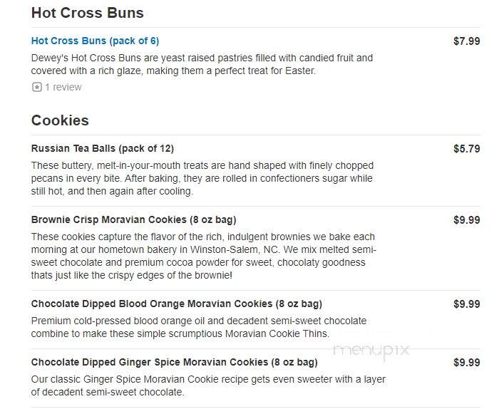 Dewey's Bakery - Winston Salem, NC menu_pic