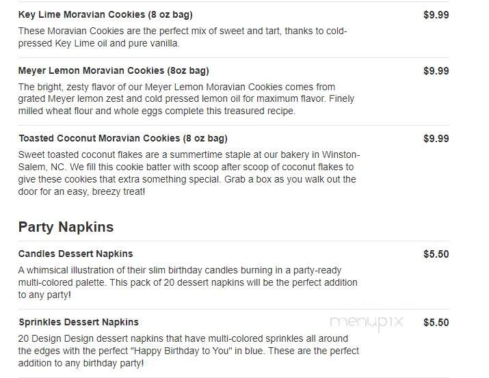 Dewey's Bakery - Winston Salem, NC menu_pic