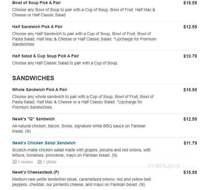 Newk's - Tyler, TX menu_pic