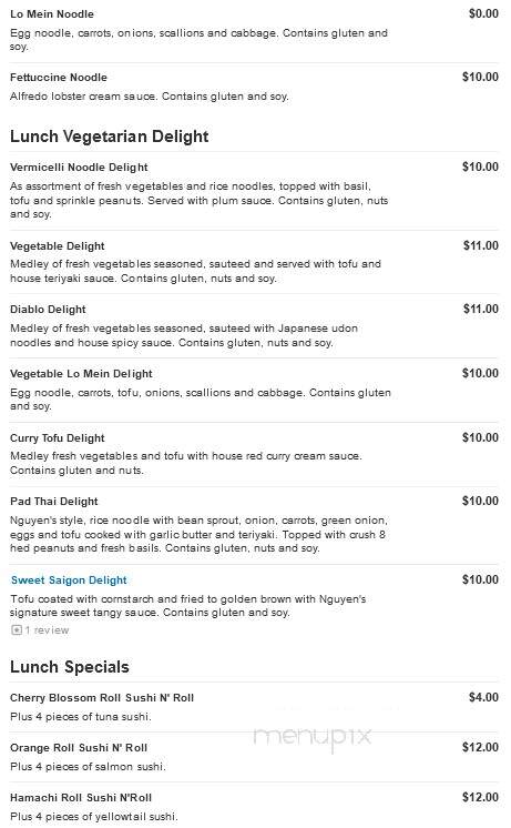 Nguyen Seafood Steakhouse - Uniontown, PA menu_pic