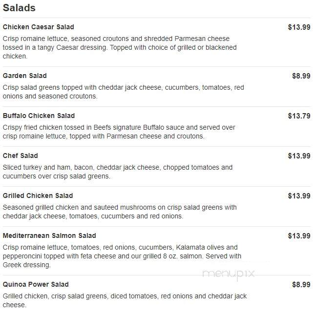 Beef O'Brady's - Port Charlotte, FL menu_pic