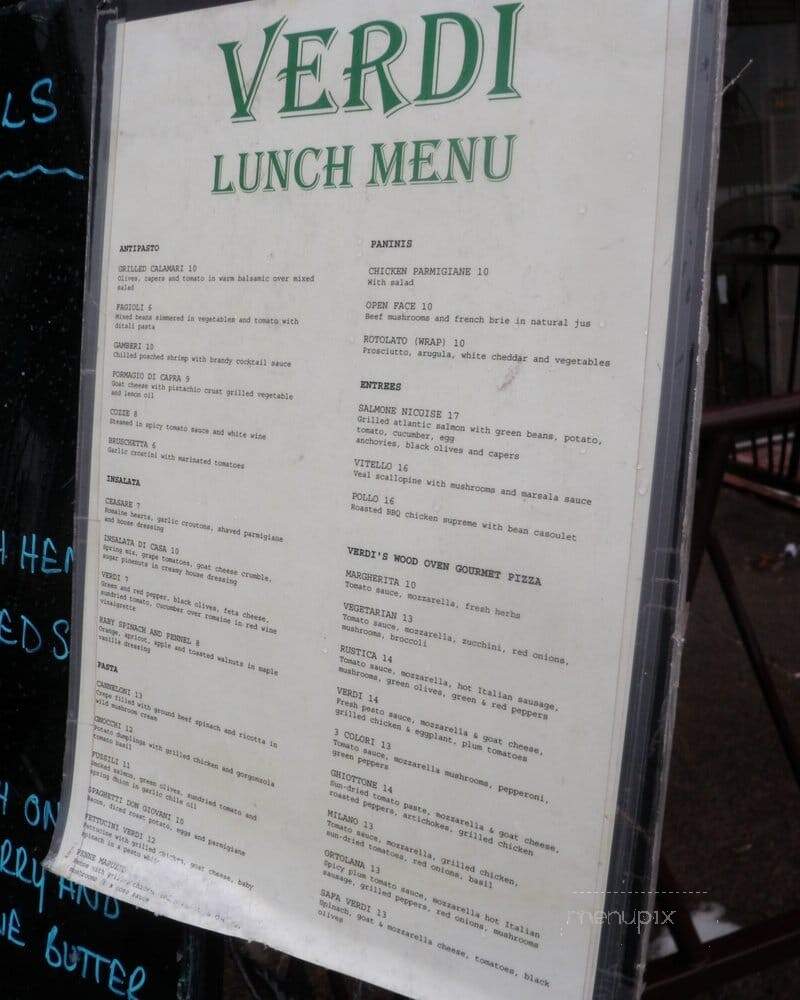Verdi Restaurant - Toronto, ON menu_pic