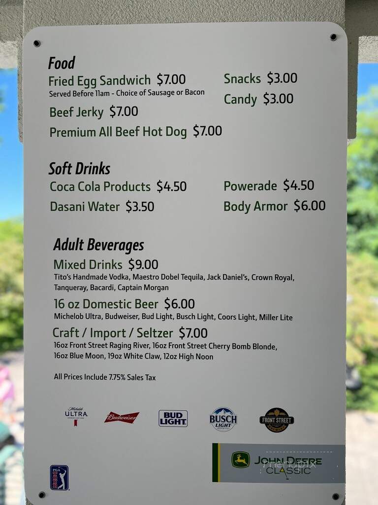 Tpc At Deere Run - Silvis, IL menu_pic