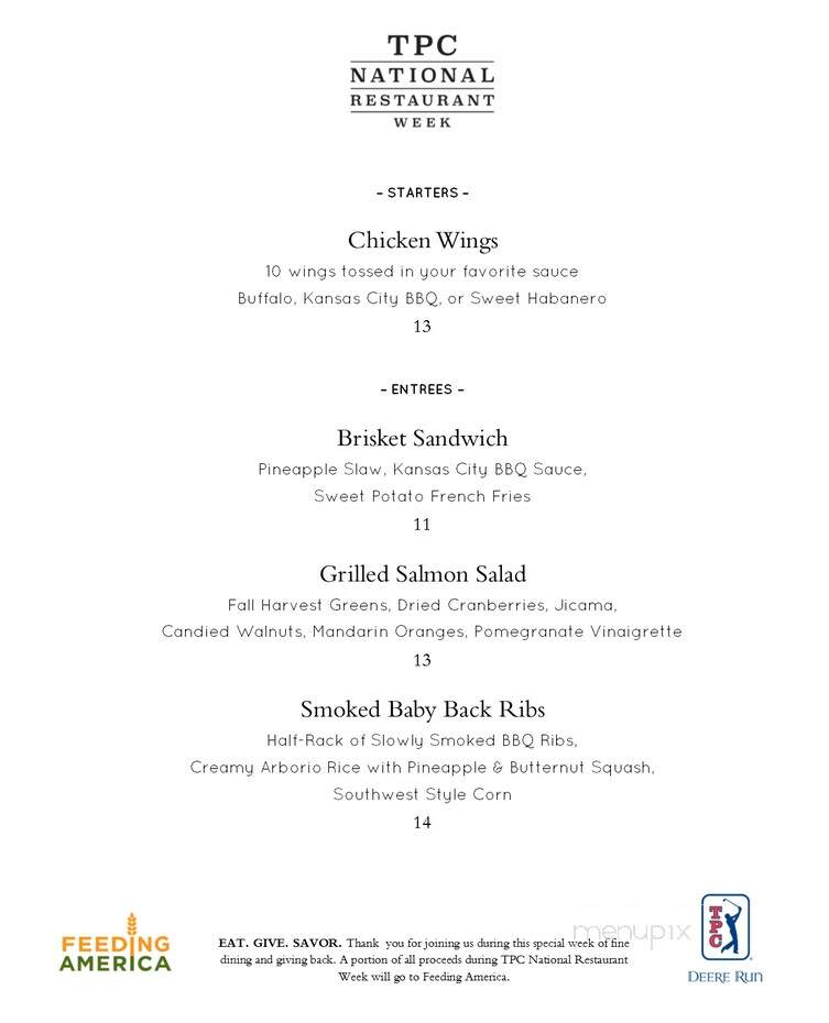Tpc At Deere Run - Silvis, IL menu_pic