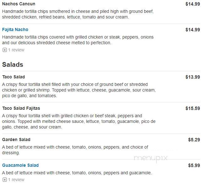 Cancun - Sherman, IL menu_pic