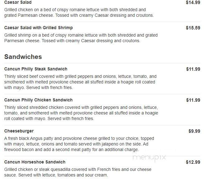 Cancun - Sherman, IL menu_pic