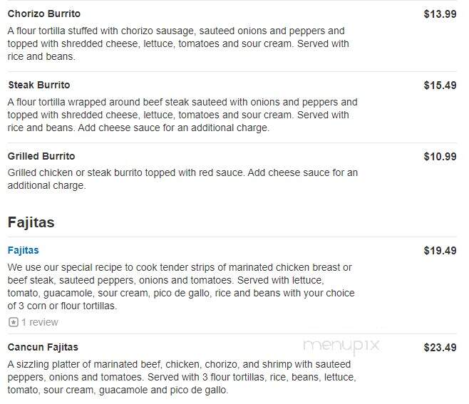 Cancun - Sherman, IL menu_pic