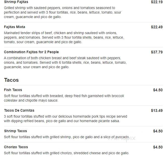 Cancun - Sherman, IL menu_pic