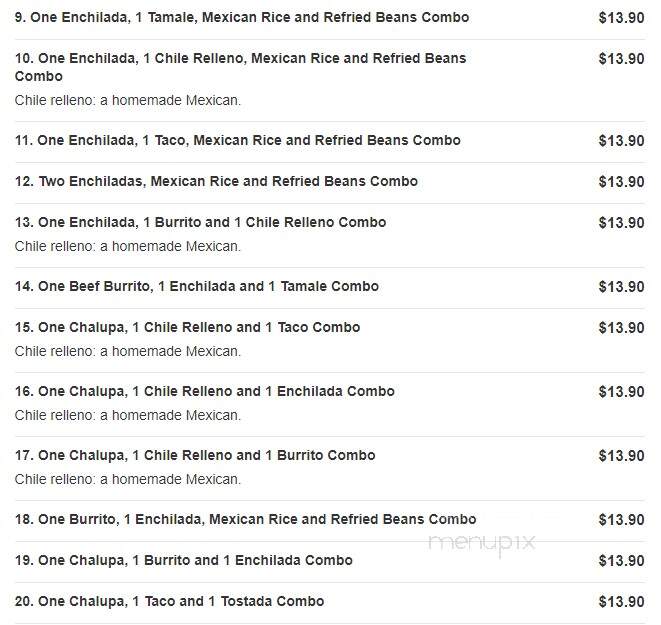Cancun - Sherman, IL menu_pic