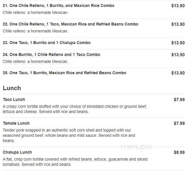 Cancun - Sherman, IL menu_pic