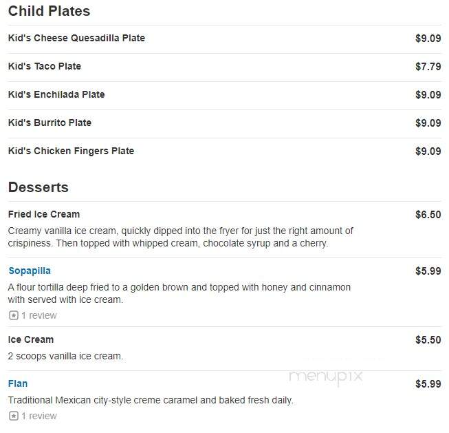 Cancun - Sherman, IL menu_pic