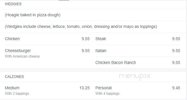Bellisario's Pizza - Frederick, MD menu_pic