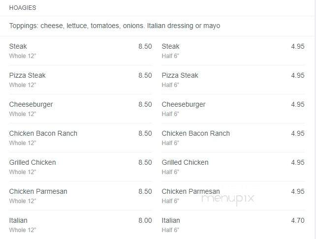 Bellisario's Pizza - Frederick, MD menu_pic