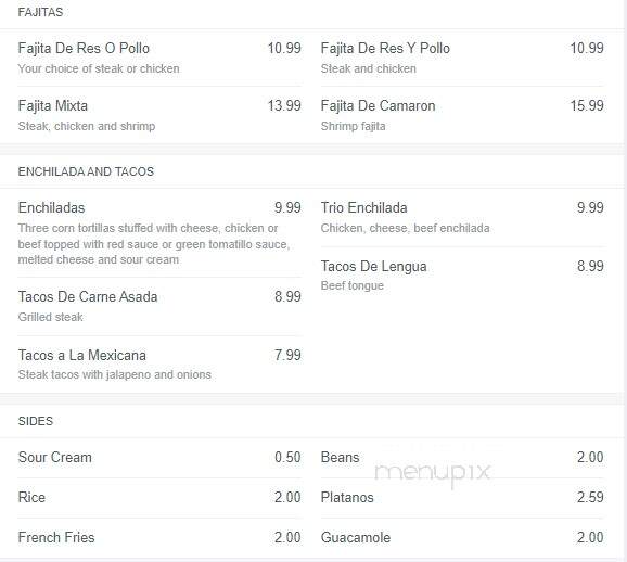 El Paraiso - Reisterstown, MD menu_pic