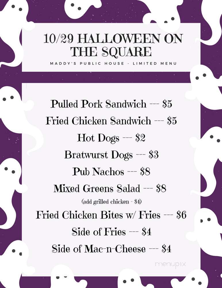 Fitzpatrick Hotel - Washington, GA menu_pic