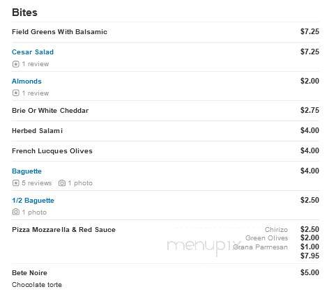 Bev's Winebar - Minneapolis, MN menu_pic