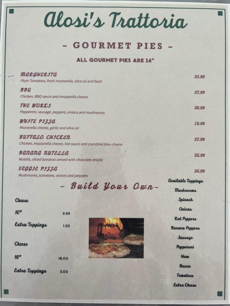 Alosi's Bistro - Wildwood Crest, NJ menu_pic