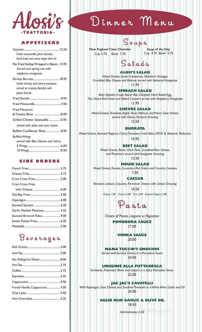Alosi's Bistro - Wildwood Crest, NJ menu_pic