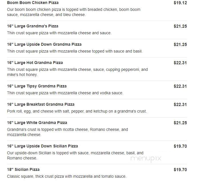 Steverino's Pizzeria - Toms River, NJ menu_pic