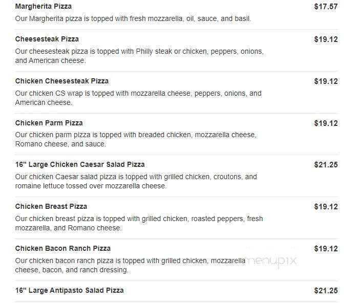 Steverino's Pizzeria - Toms River, NJ menu_pic