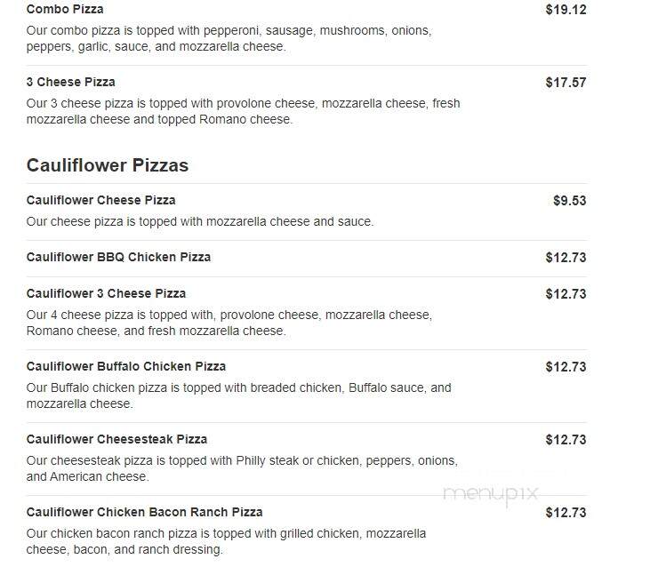 Steverino's Pizzeria - Toms River, NJ menu_pic