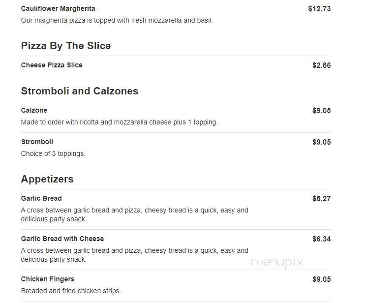 Steverino's Pizzeria - Toms River, NJ menu_pic