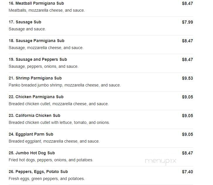 Steverino's Pizzeria - Toms River, NJ menu_pic