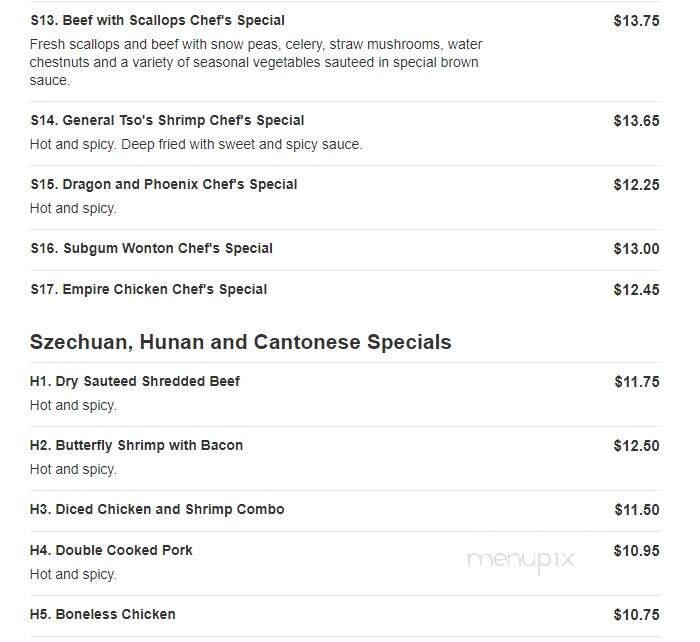 Empire Chinese Restaurant - Hawthorne, NY menu_pic