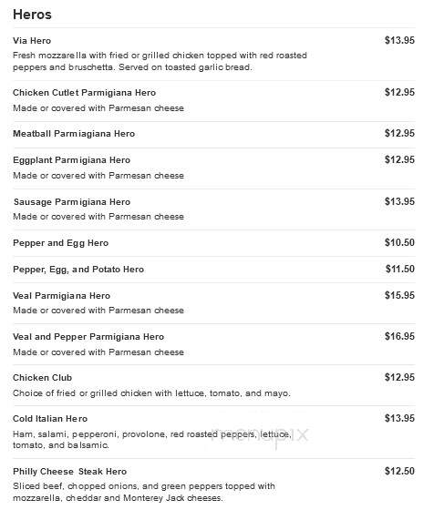 Via Pizza - East Setauket, NY menu_pic