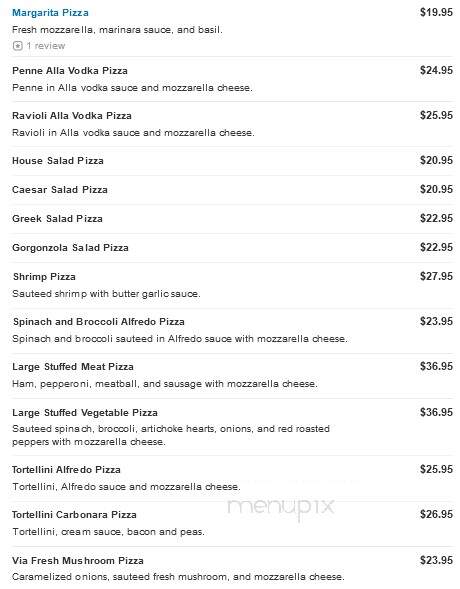 Via Pizza - East Setauket, NY menu_pic