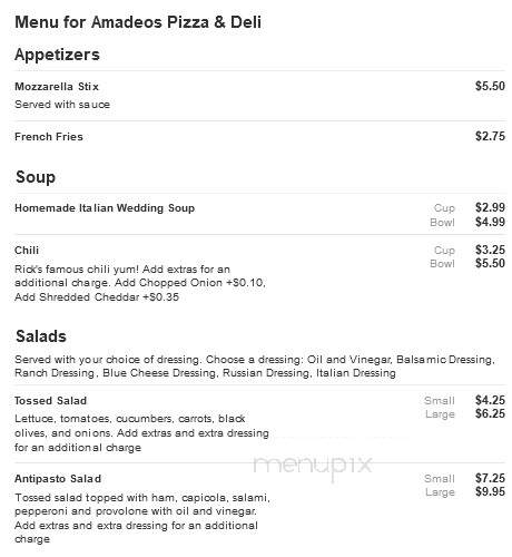 Amadeo's Pizza-Deli - Pocono Pines, PA menu_pic