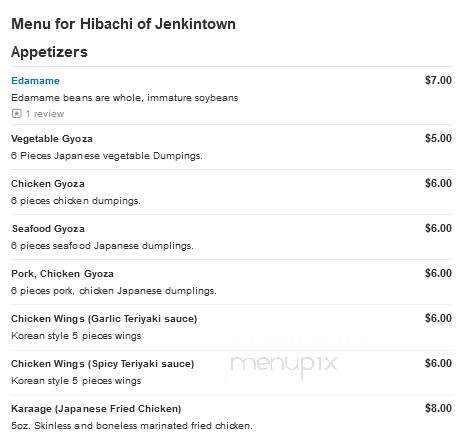 Hibachi Of Jenkintown - Jenkintown, PA menu_pic