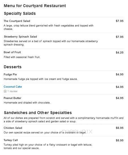 Court Yard - Kingsport, TN menu_pic