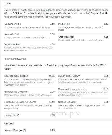 Moon Wok Restaurant - Cedar Hill, TX menu_pic