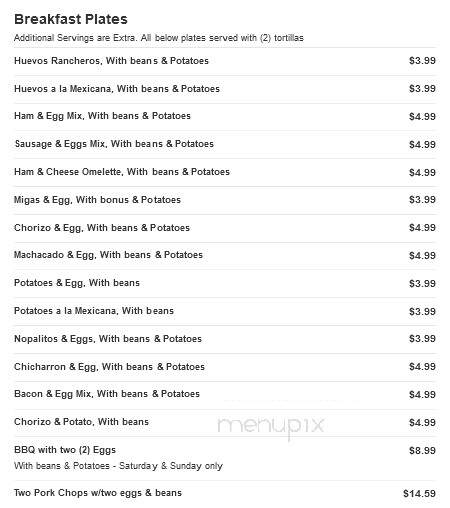 San Luis Restaurant - Corpus Christi, TX menu_pic