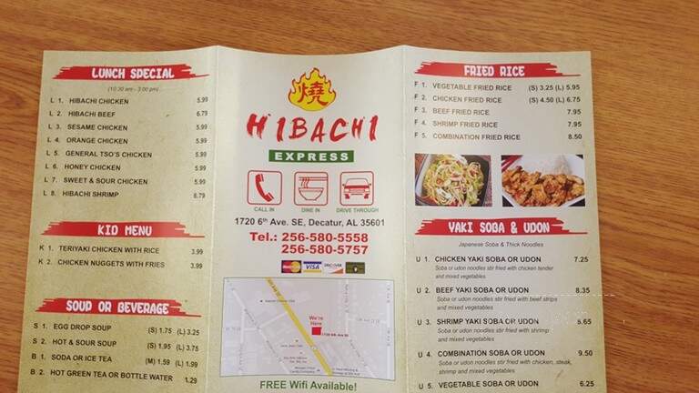 Hibachi Express - Decatur, AL menu_pic