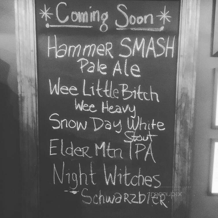 Hammer & Forge Brewery - Boones Mill, VA menu_pic