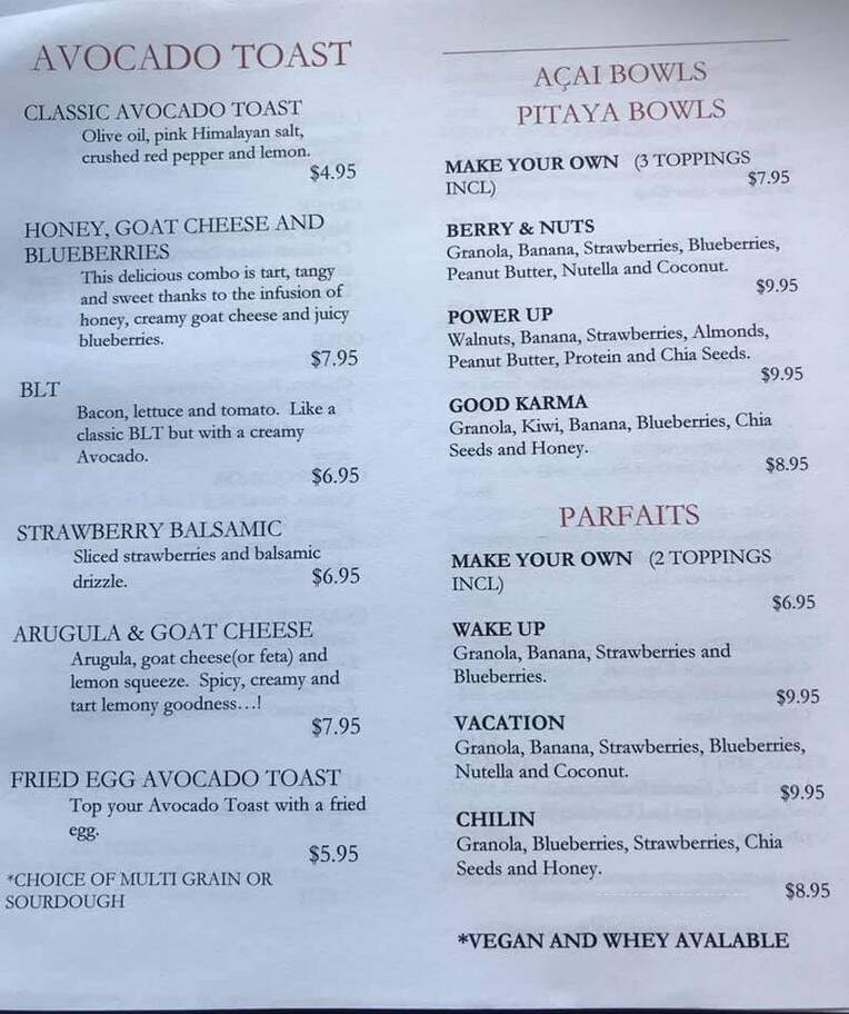 Java Shack - North Dartmouth, MA menu_pic