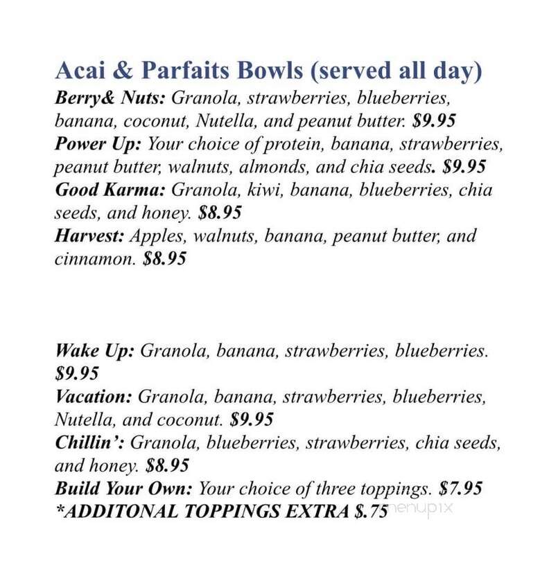 Java Shack - North Dartmouth, MA menu_pic