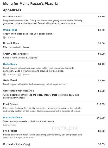 Mama Russo's Pizzeria - Feasterville-Trevose, PA menu_pic